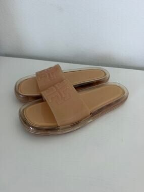 Tory Burch Womens Bubble Jelly Slides Meadowsweet Tan Size 11